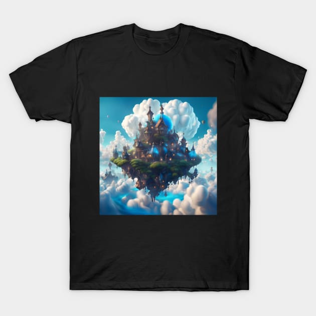 Fairy Village on Cloud T-Shirt by SmartPufferFish